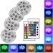 Submersible Led Lights with Remote - 2020 Underwater Led Lights - Waterproof Light Pad - Led Lights Battery Operated - Aquarium Lights Decorations - Fountain,Pond Lights -Four Remote Controls Included