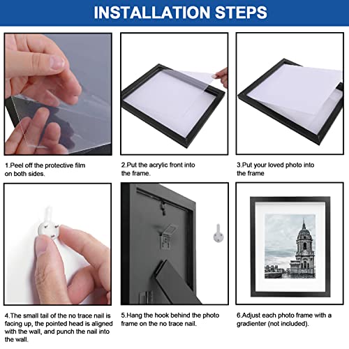 10 Pack Picture Frames Set, Wood Photo Frames Collage for Wall Decor or