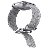 QIBOX Fitbit Versa Bands, Woven Fabric Wrist Strap Quick Release Watch Band with Classic Square Stainless Steel Buckle for Fitbit Versa Fitness Smart Watch(Gray)