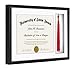 Americanflat Black Tassel Frame - Display 8.5x11 Diplomas - Display Standard Sized Tassel - Shadow Box, 1.5 Inches Deep