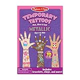Melissa & Doug Temporary Tattoos - Metallic Temporary Tattoos (Great Gift for Girls and Boys - Best for 4, 5, 6, 7, 8 Year Olds and Up)