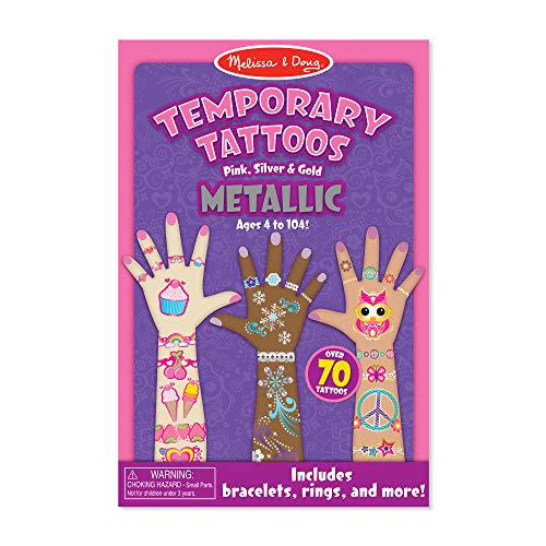 Melissa & Doug Temporary Tattoos - Metallic Temporary Tattoos