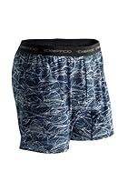 ExOfficio Men's Give-N-Go Printed Boxer, Navy/Sketched Fish, Medium