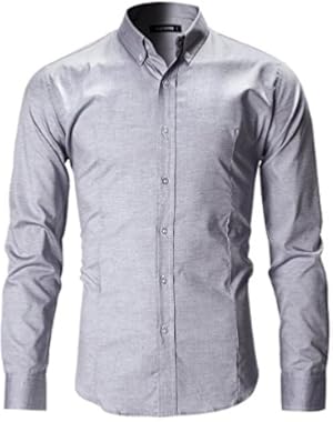 Men's Slim Fit Casual Oxford Button Down Shirt