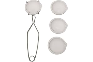 SUFJIO 5PCS 2.76"Ceramic Quartz Crucible Dish Cup Melting Gold Silver Copper Whip Tongs Handle 2A Jewelry Refining Casting Pot