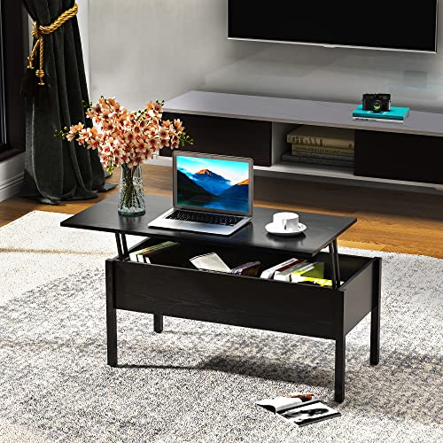 39" Modern Lift Top Coffee Table Desk with Hidden Storage