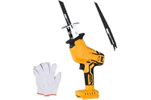 LINGYUE Cordless Reciprocating Saw for 20V Dewalt Battery，0-3200 SPM, Tool-free Blade Change Power Reciprocating Saws with 2 Saw Blades Kit for Wood/Metal/PVC Cutting Included