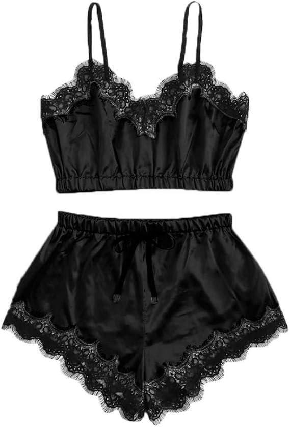 Erotica Babydoll Ropa Interior Mujeres Sexy Satén Sin Mangas Correa