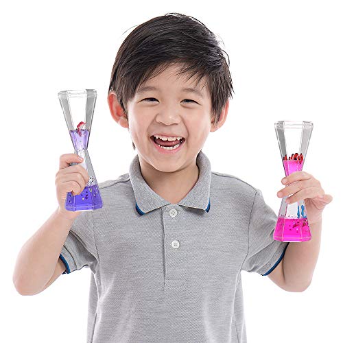 Liquid Timer - Best Liquid Motion Bubbler with Floating Sea Creatures, Incredibly Relaxing and Calming Sensory Toy for Kids and Adults, Colorful Lava Lamp Timer to Relieve Stress and Anxiety