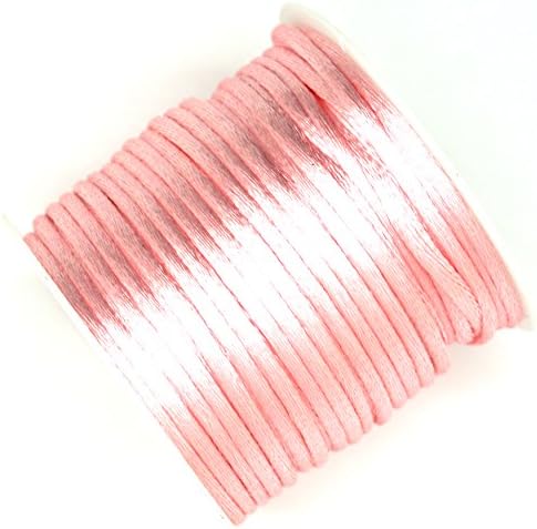 10 Yards 2mm Rattail Satin Cord - Shamballa, Macrame, Kumihimo, Knotting String (Pink)