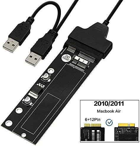 MECHREVO SSD to SATA or USB Adapter Card For 2010 2011 Macbook Air with Cable, HDD Hard Disk Drive Converter Support Model A1369 A1370