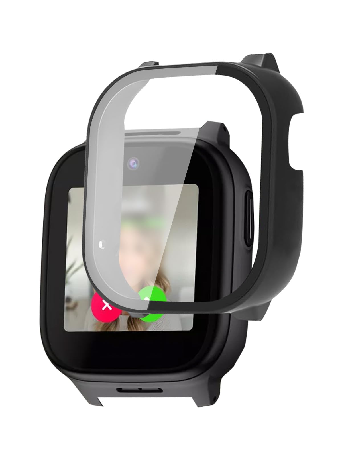 Photo 1 of [1-Pack] Case for Cosmo JrTrack 5 Kids Smart Watch, FJIASTB Rugged PC Cover Built-in Tempered Glass Film Screen Protector, Shock-Proof, Scratch-Proof (Black)