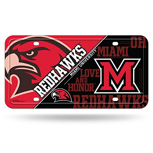 NCAA Miami (Ohio) Redhawks Metal Auto Tag