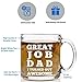 Birthday Gifts for Dad Mug - Great Job Dad 12 oz Glass Coffee Cup - Dad Birthday Gifts from Daughter Son - Unique Funny Birthday Presents Christmas Gifts for Dad from Daughter, Son, Kids, Children