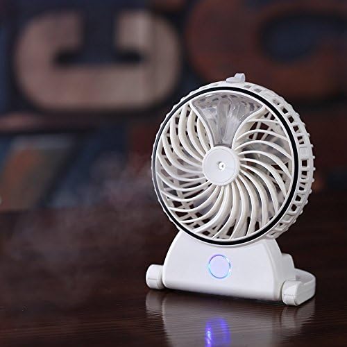 Idani O2 Rechargeable Portable Hand Held Mini Outdoor Water Misting Mister Fans Cooling Systems Humidifier(White)