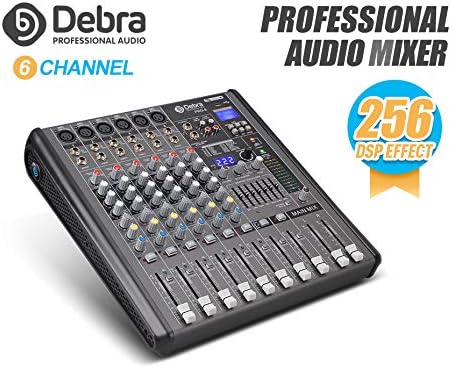 Professional Debra Audio 8 Channel with 256 DSP Sound Effects Bluetooth Studio Mixer Audio - DJ Sound Controller Interface USB Drive PC Recording Input, XLR Mic Jack with EU stand Plug
