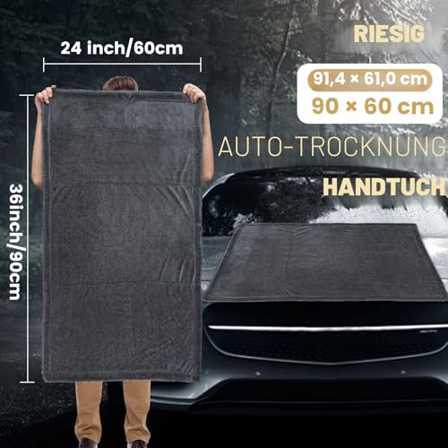 Ghguole Car Drying Towel, 90 x 60 cm - 1800 GSM - Enlarge/Thickening Microfibre Drying Towel, Car Towel, Ultra Absorbent, Premium Microfibre Towel