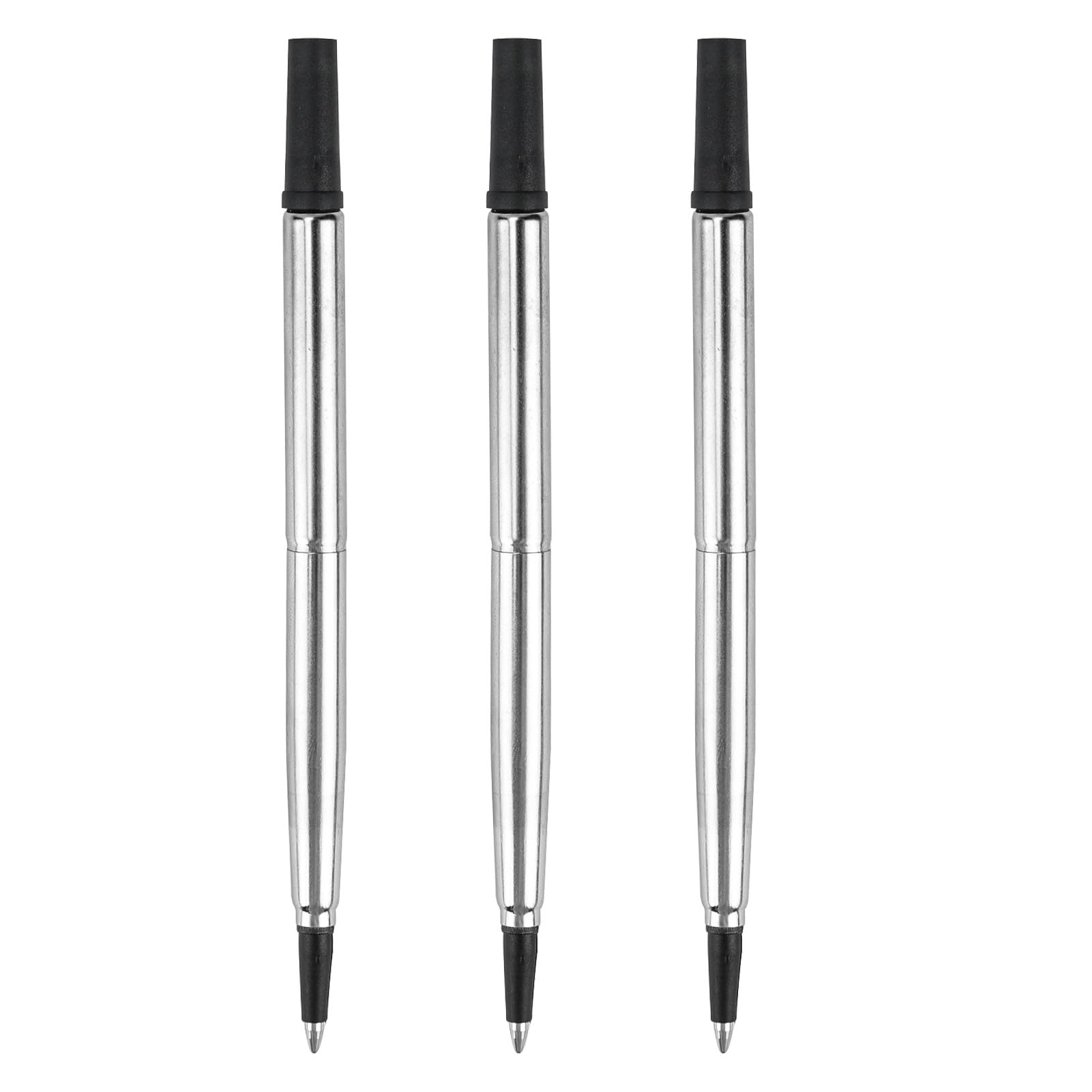 3 Pcs Rollerball Refill, 0.7mm Pen Refills Roller Ball Compatible with Parker Quink Pens, Medium Tip Black Ink, Quick Drying & Smooth Writing, Ideal for Professional & Personal Use Replacement Refill
