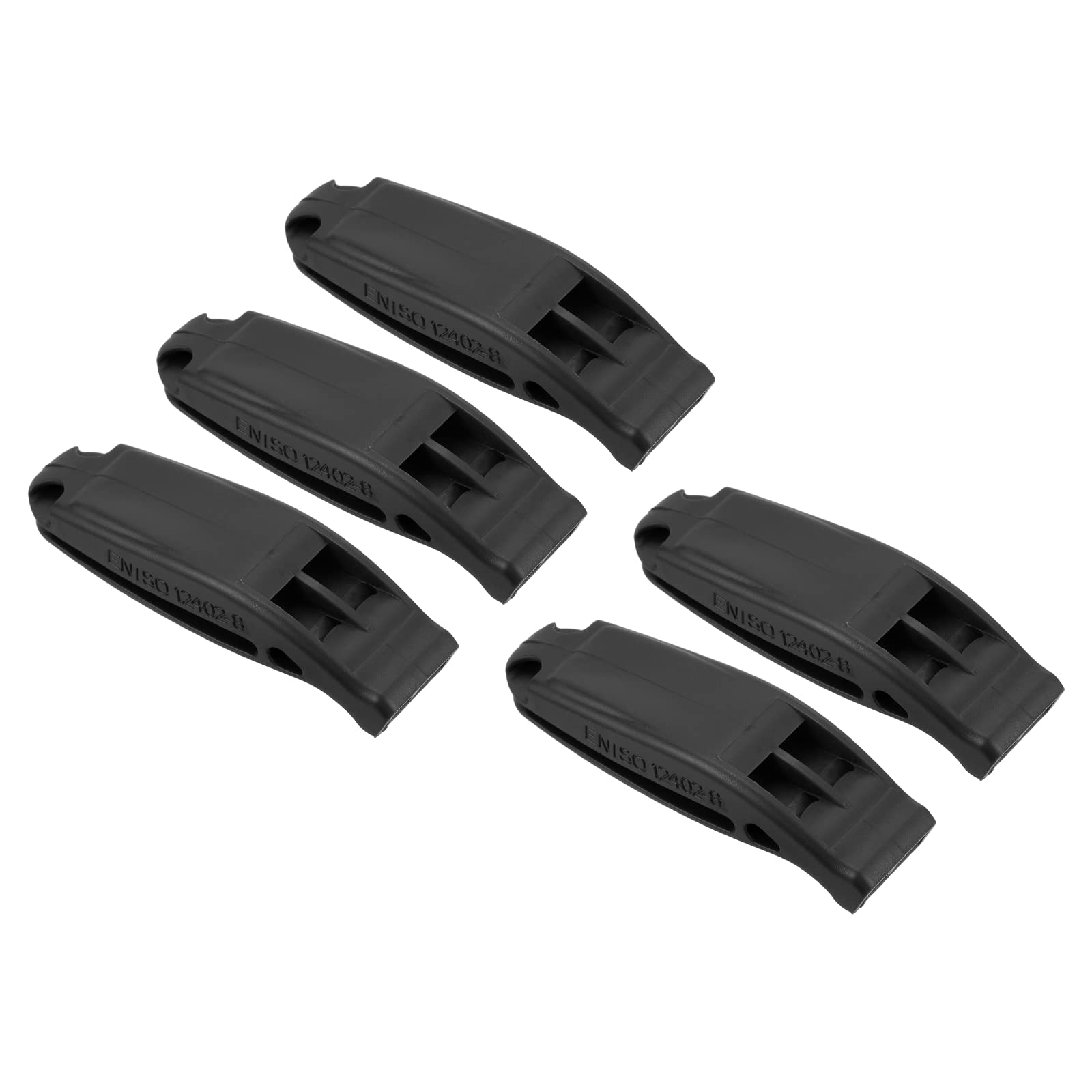 PATIKIL Emergency Whistles, 5 Pack Safety Whistle with Lanyard Super Loud Marine Water Survival Whistle for Kayaking Boating Hiking, Black