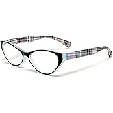 Calabria Emily Womens Cateye Reading Glasses Stylish Trendy Fashion Eyeglasses Cat Eye Single Power Readers Distortion Free