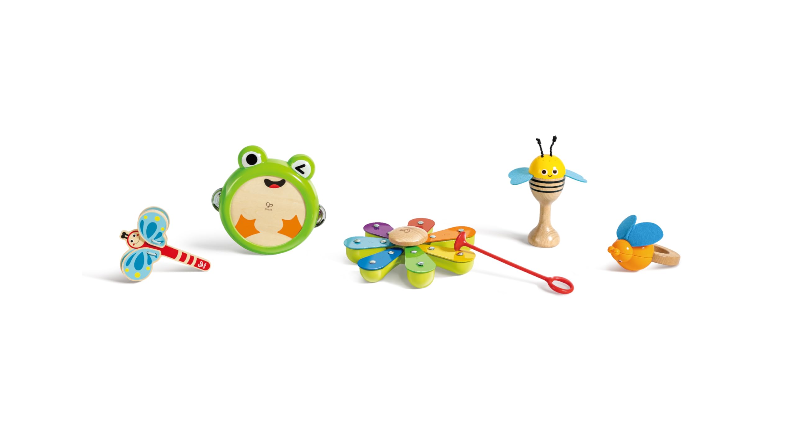 Hape Nature Band Rhythm Kit – 5-Piece Nature-Themed Percussion Set, Musical Play for Ages 24M+