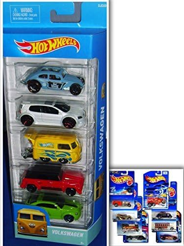 Hot Wheels VW Showdown Bundle: 5 Pack: Volkswagen Golf GTI, Volkswagen Custom Beetle, Volkswagen Kool Kombi, Volkswagen Type 181, Volkswagen Bleetle & 1 Hotwheels Die Cast Metal Car