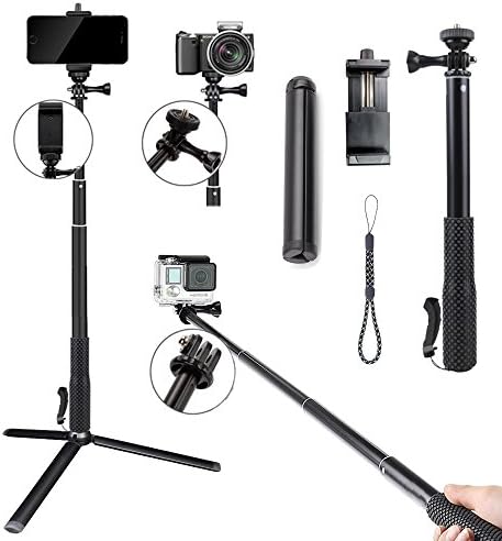 Etubby Telescoping Selfie Stick Set with Tripod & Phone Holder, 29-95cm Camera Phone Tripod Monopod for GoPro Hero 2018/6/5/4/3+/3/2/1/Session, Ricoh Theta S, M15 & other Compact Cameras & Cellphones