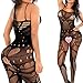 QueensHot Sheer Black Lingerie Babydoll Crotchless Teddy Nightie Leotard Body Suit Stocking Large