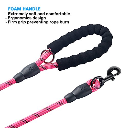 ladoogo 2 Pack 5 FT Heavy Duty Dog Leash with Comfortable Padded Handle