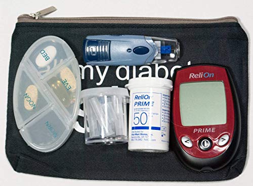 All My Diabetes Stuff Small Supplies Carrying Case Bag (approx. 4.75in x 7in)