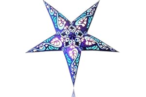 Happy Sales HSSL-FSBLUB Frozen Sky Paper Star Lantern Blue,