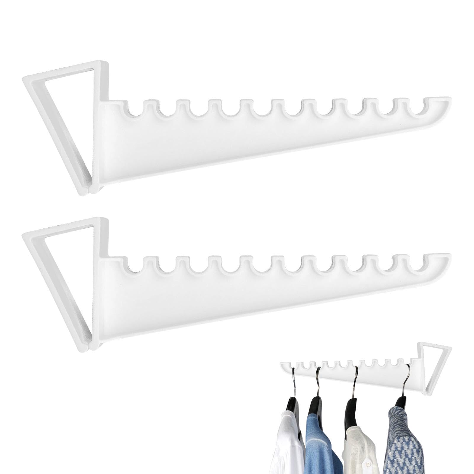 Anwangda 2Pcs Over Door Coat Hooks Hanger, Non-Drilling Clothes Hat Hangers, 21.5cm Space Saving Storage for Bedrooms, Bathroom, Towels, Coats, Jackets (White)
