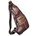 Leather Sling Bag Crossbody Backpack for Men Women Outdoor Travel Shoulder Chest Daypack
