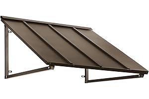 Awntech 3' Houstonian (44"-24"-36") Standing Seam Metal Fixed Awning, Bronze