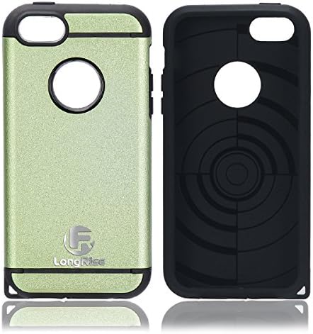 iPhone SE Case, LongRise® Dual Layer Scratch Proof iPhone 5 5S SE Heavy Duty Armor Case (Green)