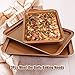 Baking Sheet Pans Cookie Sheet, KeShi Nonstick Cookie Trays, Baking Pan Professional for Oven, Prime Bakeware Set 3, Rust Free and Good Clean, Christmas Gift for Baking (Bronze)