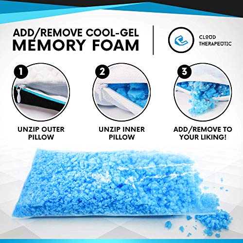CloudTherapeutic Adjustable Loft Pillow Premium Infused CoolGel