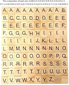 Honbay 100pcs A Z Capital Letter Tiles Wooden Scrabble Tiles For Craft Projects Shadow Box Scrabble Game Christmas Decoration Etc Buy Online At Best Price In Uae Amazon Ae