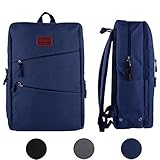 Kitron 15.6 Inch Nylon Business Travel College Carrying Laptop Messenger Bag Briefcase Backpack Knapsack For Up to 15.6 Inch Macbook / Laptop / Notebook / Tablet PC / Ultrabook / Chromebook (Blue)