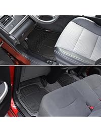¿Motortrend? Alfombra para piso de auto, de goma, 4 piezas, sin olor y resistente para todo tipo de clima, máxima protección, Negro mate