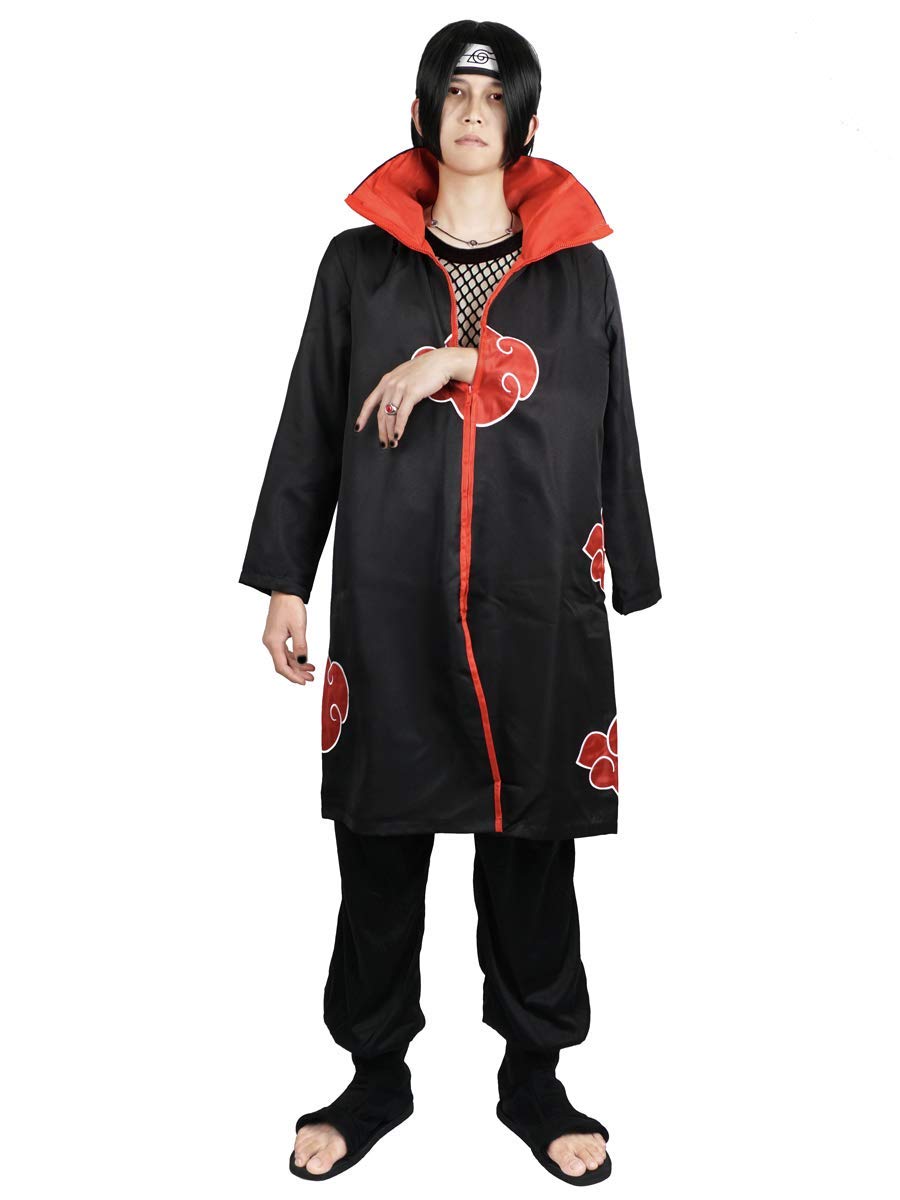 CosplayStudio Akatsuki Itachi Cloak Cosplay Costume World Book Day Costumes for Adults (XXL) Black