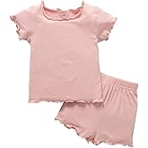 Zanie Kids Toddler Summer Pajamas 2 Piece Set Short Sleeve PJs Cooling Sleepwear Viscose Made from Bamboo