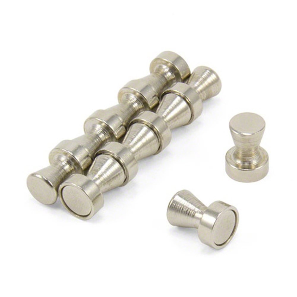 Chrome Skittle Pot Magnet for Fridge, Office, Whiteboard, Noticeboard, Filing Cabinet - 12mm dia x 16mm tall - Pack of 500