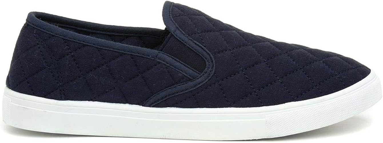 Lilley Womens Navy Quilted Slip On Canvas Amazon.co.uk Shoes & Bags