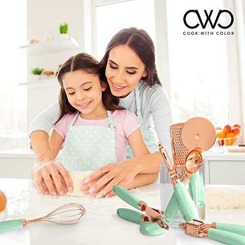 COOK With COLOR 7 Pc Kitchen Gadget Set Copper Coated Stainless Steel Utensils with Soft Touch