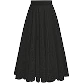 Verdusa Women's Plus Size Lace Long Skirts Elastic A Line Flowy Skirt Renaissance Maxi Skirt