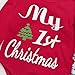 MEKILYN 3PCs Baby Red Long Sleeve T-shirt Romper+Long Pants+Hat Christmas Outfits Set (0-6M(Tag70), Red&White)