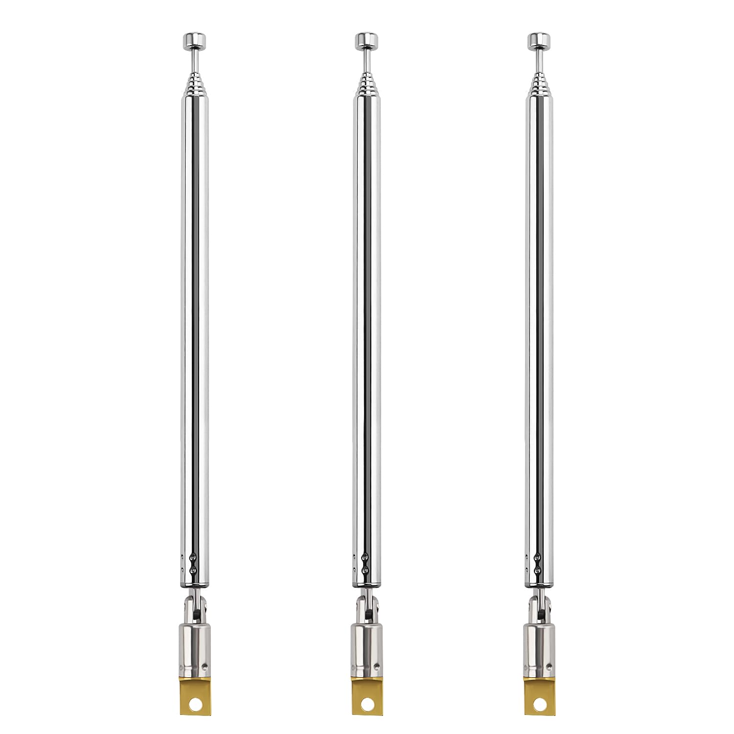 VooGenzek 3 PCS 75cm 7 Section Replacement Telescopic Aerial Antenna, DAB FM Antenna Replacement, Portable Radio Antenna, for DAB AM/FM Stereo Reception