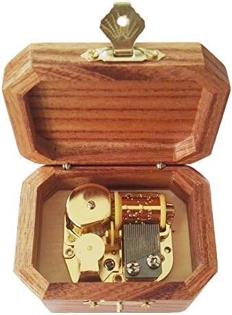 18 Note Wind-Up Wooden Musical Box,Octagonal Music Box With Gold-plating Movement in,You Are My Sunshine Music Box