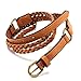 MoYoTo Women's Adjustable Stylish Brown Thin Braided Leather Belt For Jeans